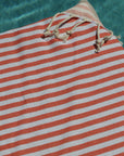 bronte turkish towel coral stripe close up