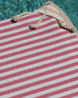 Bronte turkish towel hot pink stripe close up