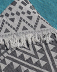 black burleigh beach towel close up