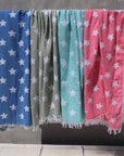 Twilight turkish towel in 4 colours hanging