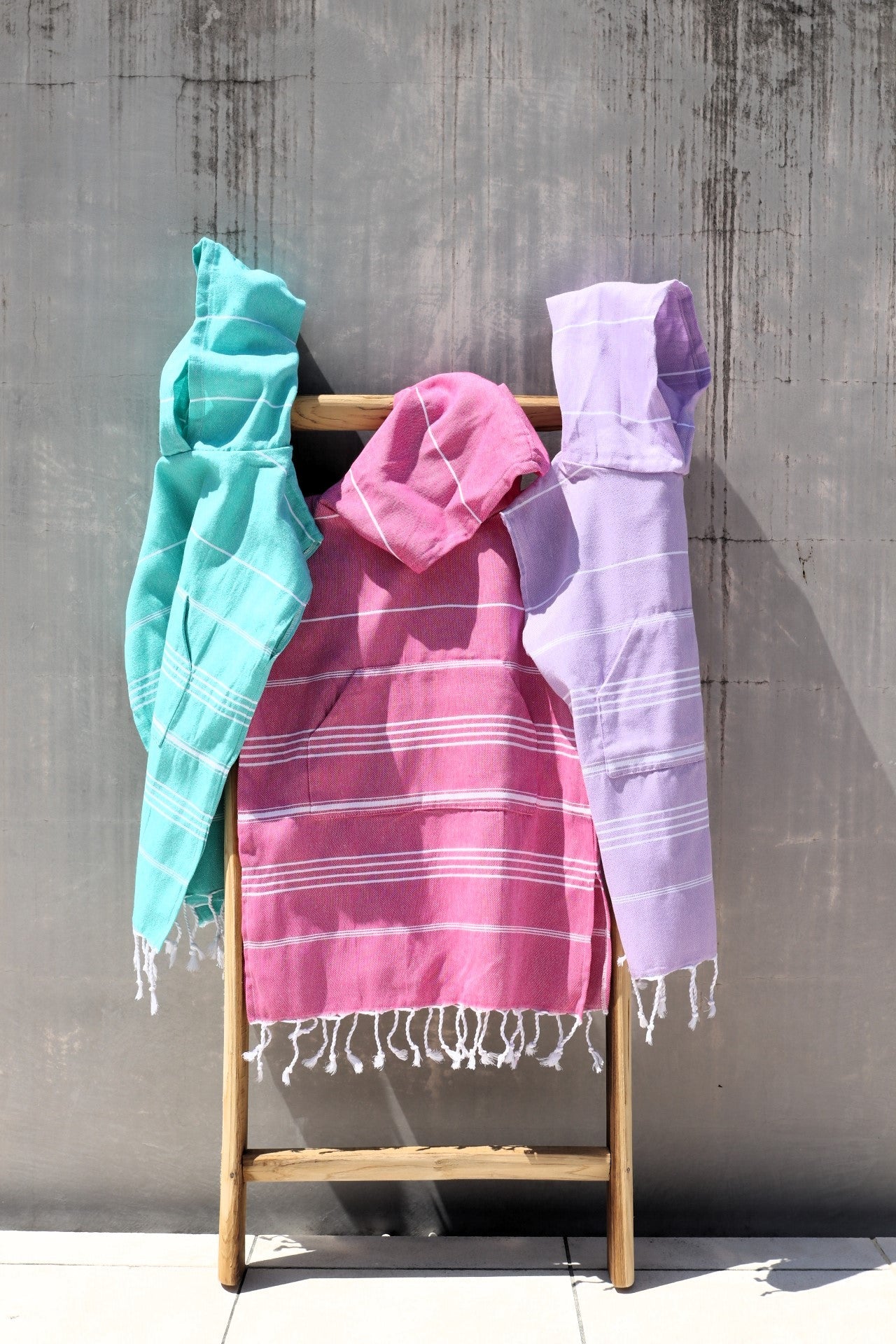 Turkish towel beach hoodies in 3 colours