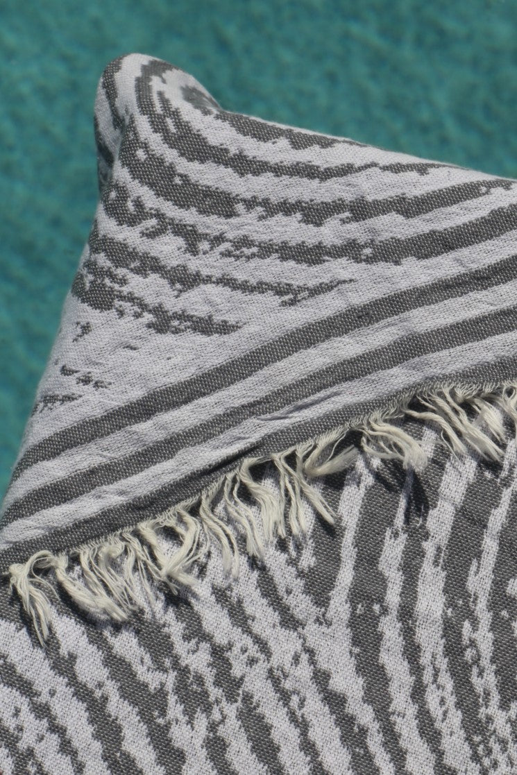close up of grey newport turkish towel
