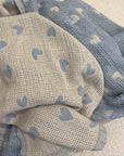 double sided blue hearts baby blanket