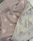 double sided pink hearts baby blanket