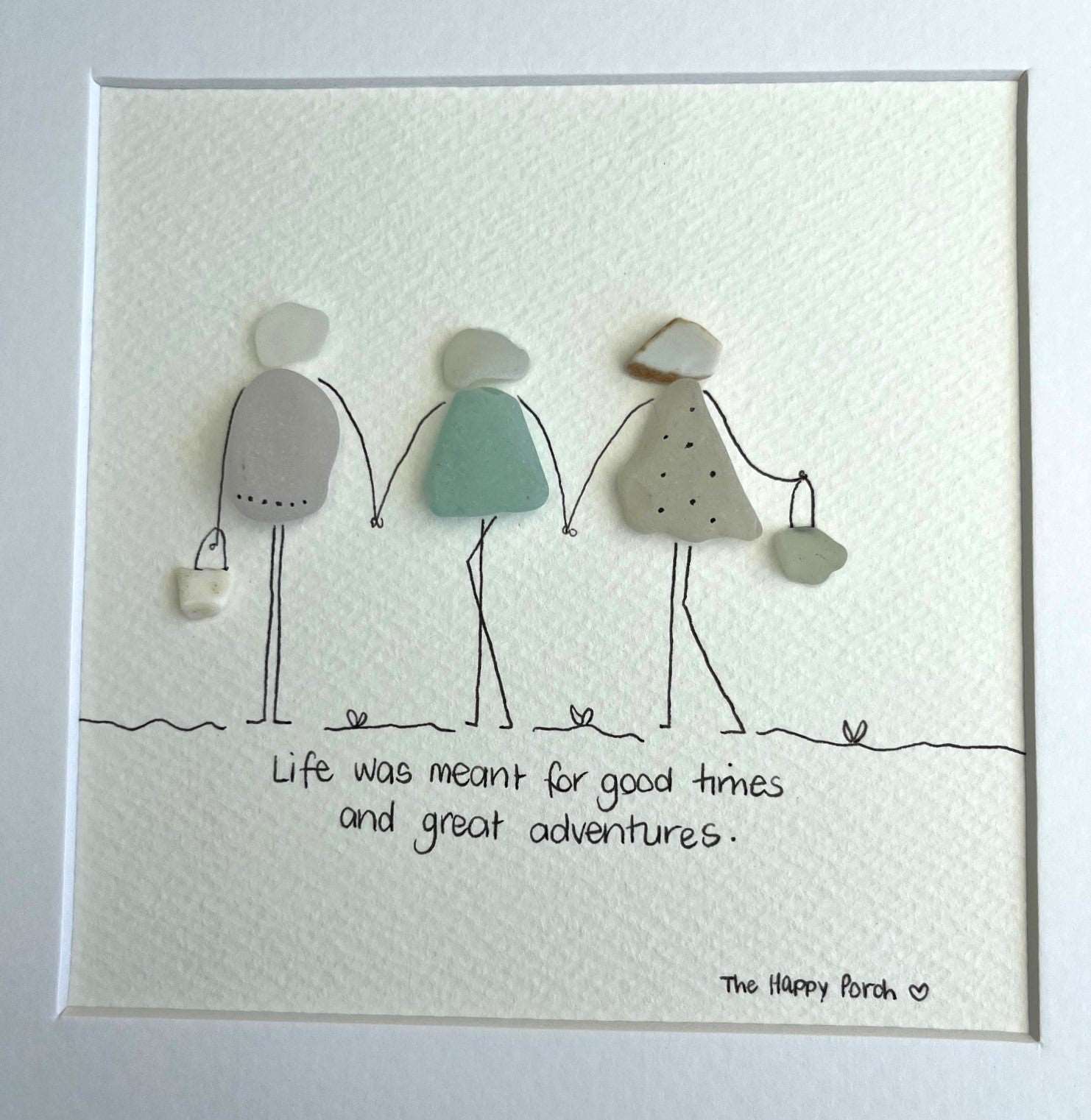 Framed Sea Glass Art - assorted people - Pippah