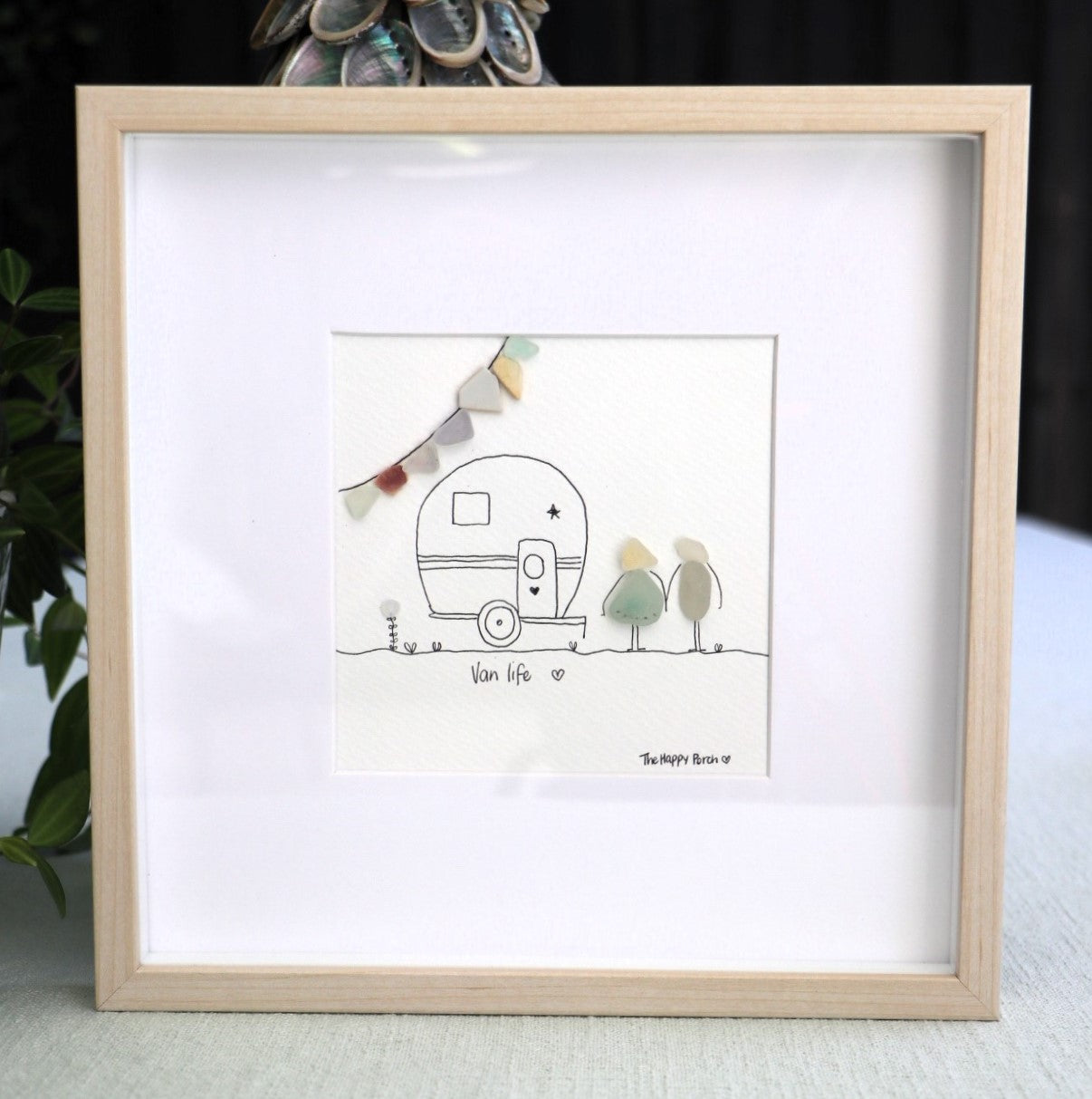 Framed Sea Glass Art - assorted people