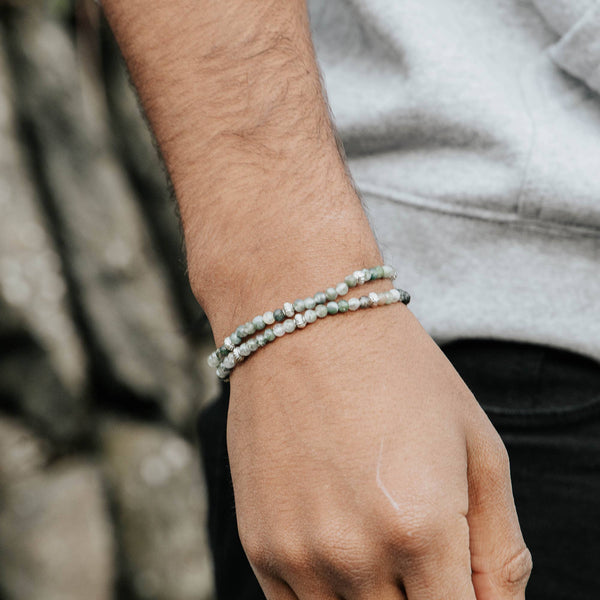 Green Stone Wrap Bracelet